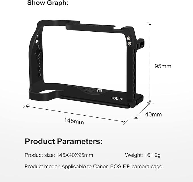 EOS RP Cage, EOS RP Camera Cage for Canon EOS RP Camera Bag Camera Rig Cold Shoe