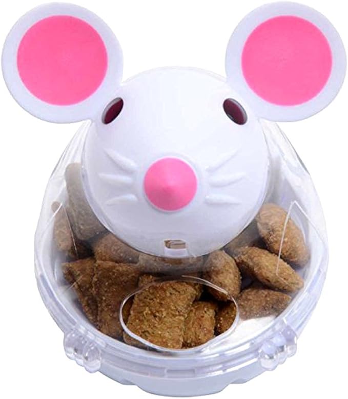 Slow Feed Cat Food Tumbler Pet Treat Ball Toy Feeder