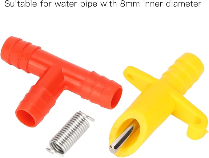 Yosoo Rabbit Nipple Drinker, 100pcs Rodent Automatic Waterer with Stainless Steel Nipple 3 Way Tee Design for Feeding Guinea Pigs Rabbits Ferrets
