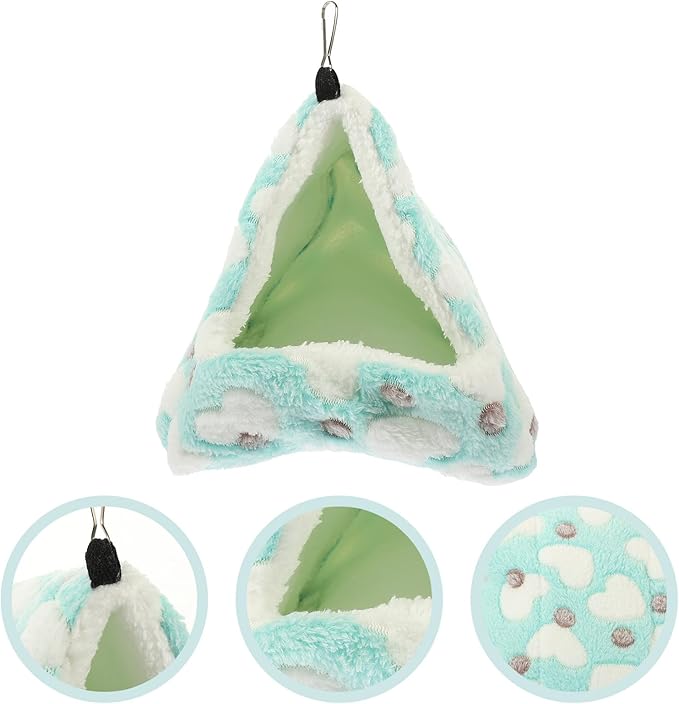 Cabilock Small Animal Warm Cotton Nest Bed, Comfortable Resting Place for Hamsters and Squirrels, 22x21cm Blue Sleeping House for Winter