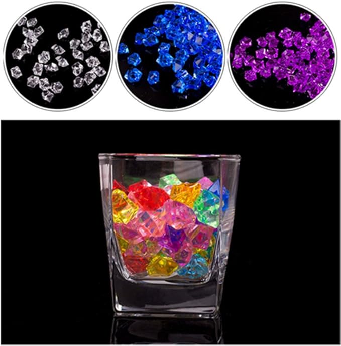 Ivie Colorful Crystal Stone Acrylic Glass Transparent Stone for Fish Tank,Aquarium,Terrariums,Vase,Plants,Garden Decoration (200grams) (green)