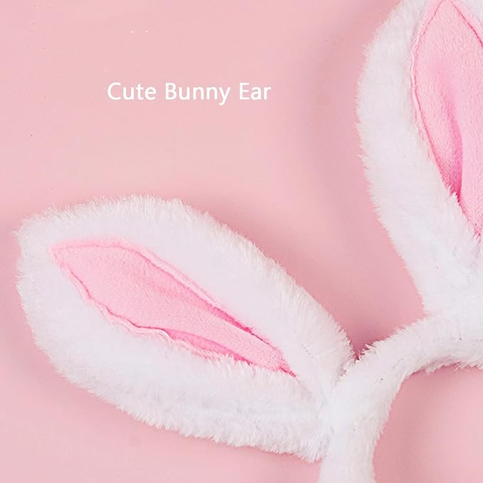 FLAdorepet Dog Rabbit Bunny Ear Headband Headwear Hat,Halloween Easter Cat Bunny Costume Outfits for Small Medium Large Dogs Pet Hair Accessories Apparel (S(Head Girth 10"), White)