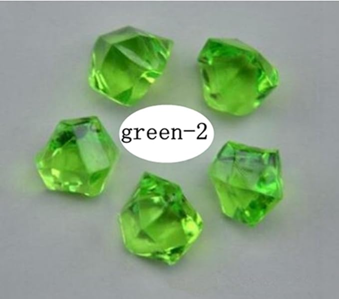 Ivie Colorful Crystal Stone Acrylic Glass Transparent Stone for Fish Tank,Aquarium,Terrariums,Vase,Plants,Garden Decoration (200grams) (green-2)
