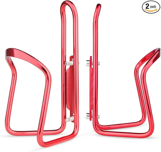 FiveBox Bike Water Bottle Cage, 2Pack Cycling Bicycle Water Bottle Cage Holder Bracket for Mountain Bike MTB Road Bike, Bike Accessories, Made of Lightweight Aluminum Alloy (Red)