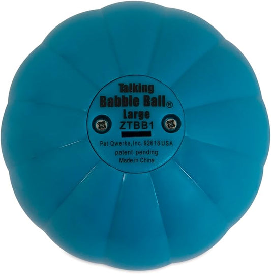 Pet Qwerks Talking Babble Ball - Interactive Chew Dog Toy - Large