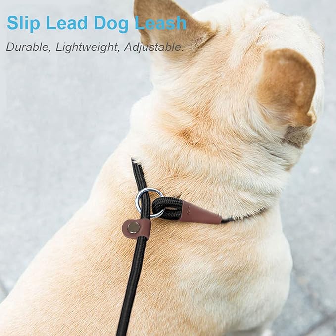 MayPaw Slip Lead Control Leash for Dogs No Pull, 13+ Colors Classic Dog Lead 7FT Pet Slip Leash, 1/4” Rope Leashes for Small Medium Animals (7ft*1/4", Pink)