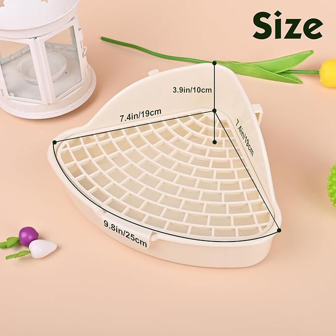 RUBYHOME Triangle Potty Trainer Corner Litter Bedding Box Pet Pan for Baby Rabbit, Chinchillas, Small Guinea Pigs, Ferret, Galesaur