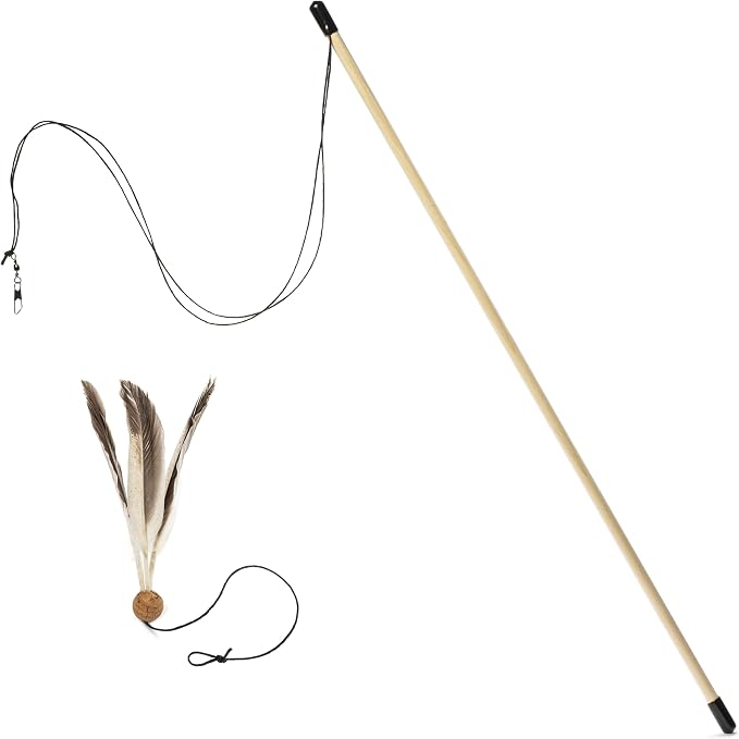 from The Field | Freddy's Feather Wand Interactive Cat Toy | Natural Duck Feather & Cork Ball for Cats | Eco-Friendly, Safe, and USA-Made | Engaging Play for Indoor Cats | Encourages Exercise