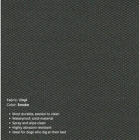 Kuranda Chewproof Elevated Dog Bed - Silver Aluminum - 35" x 23" - Heavy Duty Vinyl - Smoke