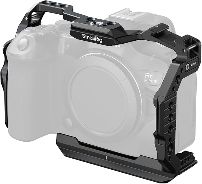 SmallRig Camera Cage for Canon R6 Mark III / R6 Mark II, Formfitting Video Making Rig, HawkLock Dual NATO Rails, Quick Release Plate for Arca, Compatible with DJI RS 3 / RS 3 Pro/RS 4 / RS 4 Pro-5954