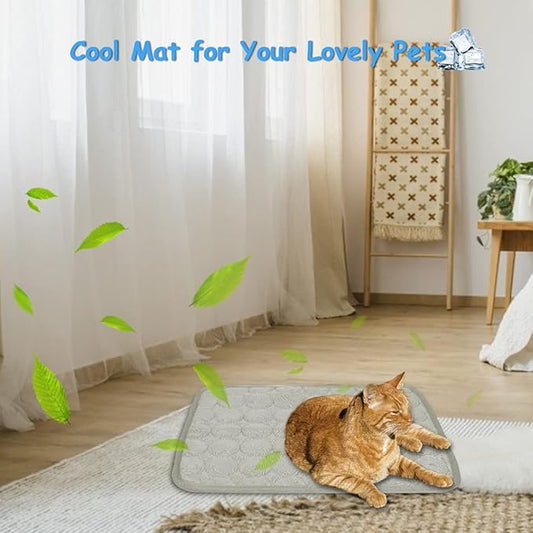 2PCS Summer Cooling Mat for Rabbit, Washable Bunny Bed, Rabbit Bed Mat, Guinea Pig Cage Liner Hamster Pad, Fleece Sleep Pad for Squirrel, Hedgehog, Chinchilla, Small Animals, (15.8''x11.8")Grey
