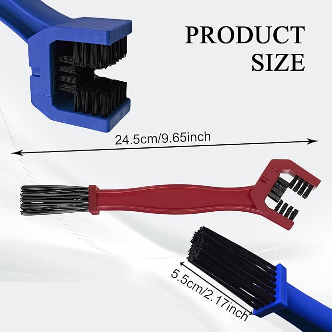 2 PCS Bike or Motorcycle Chain Washer, Motorcycle Chain Cleaning Kit, Motorbike Gear Dirt Stain Cleaning Brush, Bicycle Washer Cleaner Brush Tool for Bicycle Mountain Bike (Red+Blue, 2PCS)