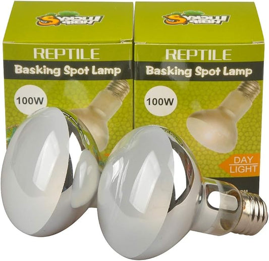 LUCKY HERP Reptile Basking Spot Lamp,Daylight Heat Bulb,2-Pack (100W) (watts, 100)