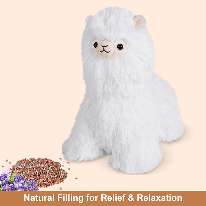 SuzziPals Llama Stuffed Animals, Microwavable Heating Pads Plushies for Soothing & Relaxation, Stuffed Alpaca Plush Toys for Stress Relief, Cuddly Lavender Scented Stuffed Doll for Kids, Llama Gifts