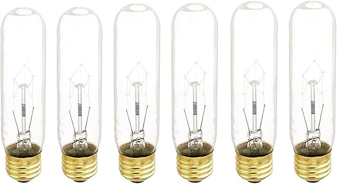 Obida B60T10C 60-Watt Incandescent T10 Tubular Bulb, 120V, Clear - Perfect for Aquariums and Decorative Lighting (6 PCS)