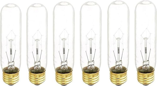 Obida B60T10C 60-Watt Incandescent T10 Tubular Bulb, 120V, Clear - Perfect for Aquariums and Decorative Lighting (6 PCS)