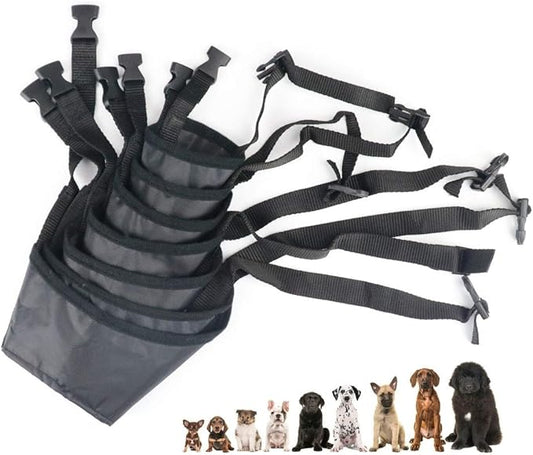 Idepet 7PCS Adjustable Dog Muzzles - Anti-Biting Barking Muzzles for Small, Medium, Large & Extra Dogs (Pack of 7)