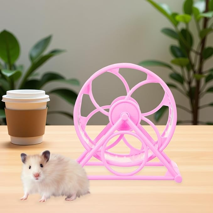 POPETPOP Silent Hamster Wheel 12-inch Adjustable Exercise Wheel for Hamsters Gerbils and Guinea Pigs Sturdy Plastic Non-Slip Base for Indoor PET Cages
