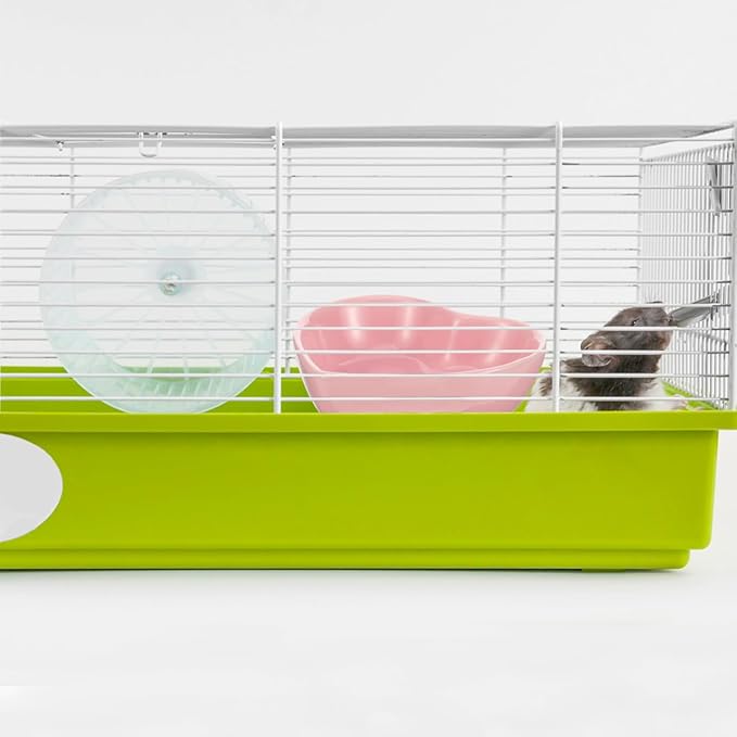 UKCOCO Ceramic Hamster Food Bowl, Pink Heart Shaped Guinea Pig Water Dish, Heavy Tip-Proof Small Animal Feeding Bowl for Rabbit and Chinchilla, Cute Cage Accessories