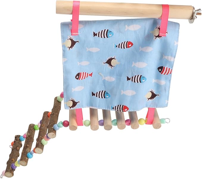Semme Colorful Pet Hammock Tent with Ladder for Small Animals Like Parrots Hamsters and Golden Bears and Safe Hanging