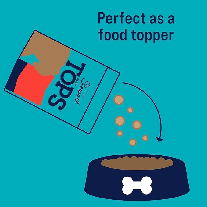 Stewart Freeze Dried Dog Food Topper, PuffTops, Bacon & Cheese, 6 Ounce Resealable Pouch, Flavor Enhancing Meal Topper or Dog Treat, Made in USA