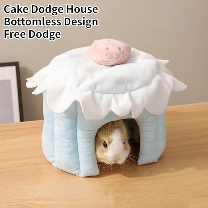 Cake Shaped Guinea Pig Hideout Tunnel, Cage Accessories for Bunny, Hamster, Chinchilla, Ferret, Rabbit and Other Small Pets (Pink,L)