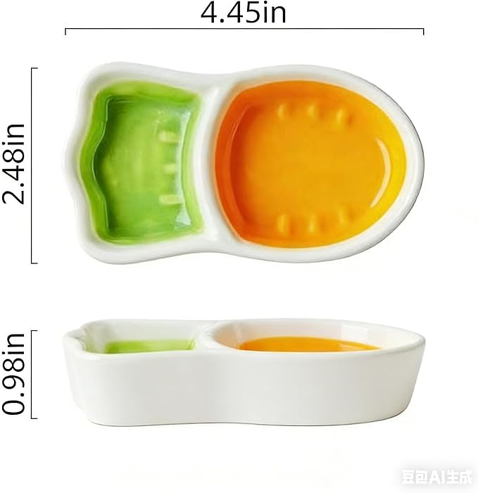4 Pcs Pet Hamster Cage Accessories, Divisible Ceramic Bowl and Scooper, 2 Chew Toy, for Dwarf Syrian Hamsters Gerbils Mice Degus or Other Similar-Sized Small Pets