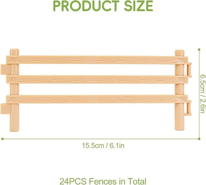 24PCS Farm Animal Toys Corral Fence for Kids Age 3-5 5-7 4-8 Years Olds Boys Girls, Educational Farm Animal Cake Toppers for Toddlers 3 4 5 6 7 8 9 10