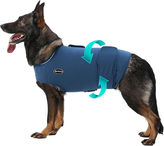 Meifsou Dog Anxiety Vest, Skin-Friendly Thunder Jacket for Dogs, Dog Calming Shirt for Thunder, Fireworks, Vet Visits and Separation - Keep Pet Calm Without Medicine, Fit for Small Medium Large Dogs
