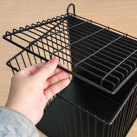 Gralara Rabbit Hay Holder with Hook for Cage Food Dispenser Hanging Guinea Pig Hay Feeder Storage Basket for Outside Chinchillas, 26cmx27.5cmx31.5cm