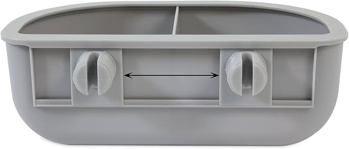 Petmate Double Diner Kennel Bowl, Gray, Small 1 Count (Pack of 6)
