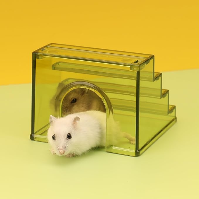 Hamster wheel climbing ladder,hideout ladder bridge,hamsters climbing for Hamster wheel,climbing ladder with hamster house,hideout chamber for dwarf hamsters mice and small animals habitat décor(Blue)