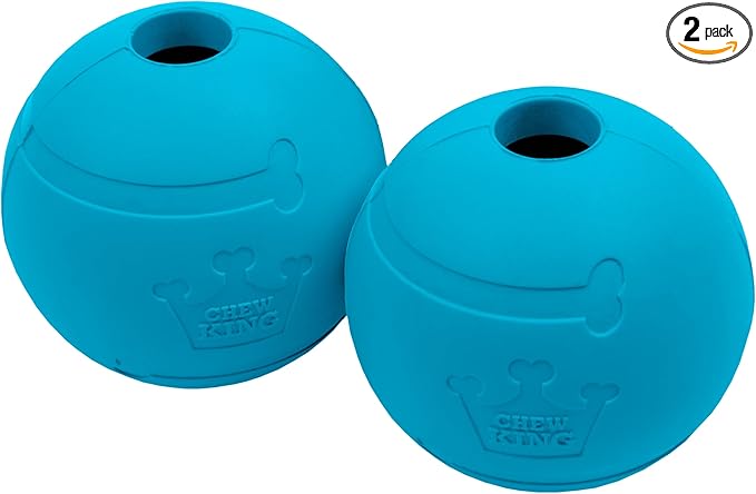 Chew King Flavored Rubber Ball Collection, 3 Inch Peanut Butter Flavor Rubber Balls 2-Pk