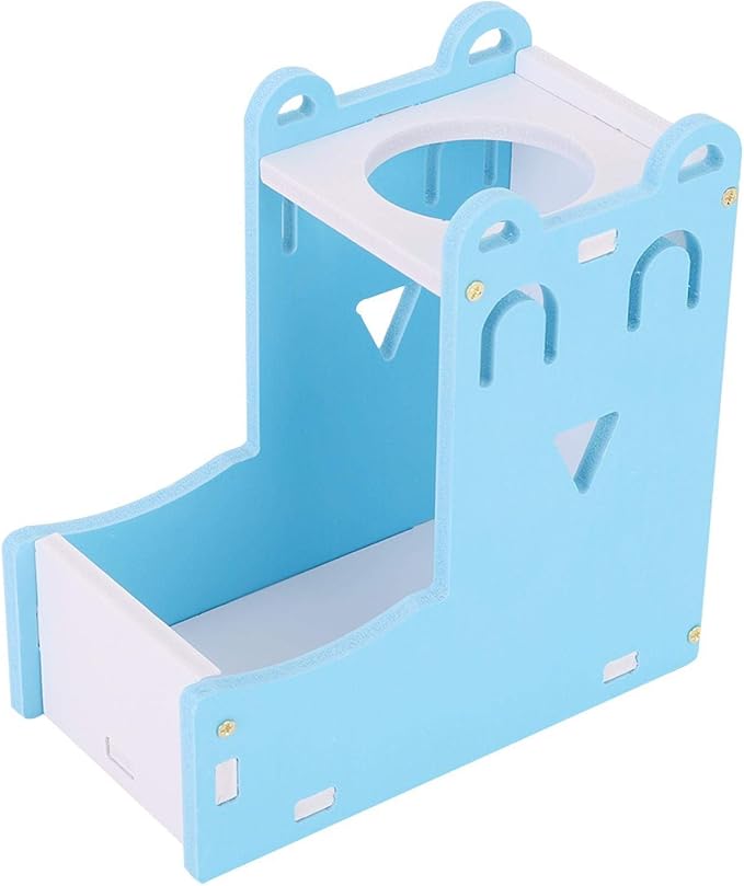 Hamster Water Bottle Stand, 2 in 1 Hanging Rat Auto Dispenser Small Animal Drinking Bottle Food Container Base Hideout Mouse Automatic Feeder Bowl Cage Toy Dwarf Hedgehog Pet Mice Gerbil Guinea Pig