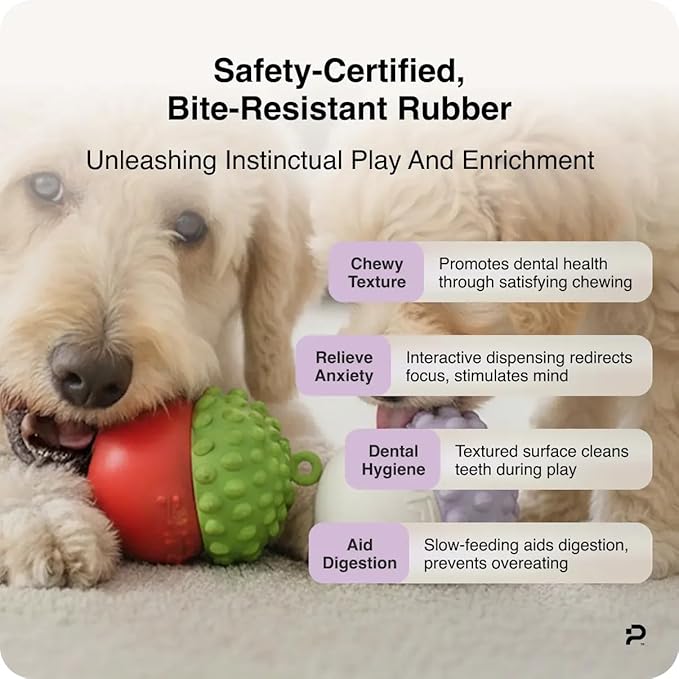 PiFi Interactive Dog Toys for Small Dogs, Treat Dispensing Dog Toy for Wet, Dry & Frozen Treats, Slow Feeder & BPA-Free Enrichment Toy, Twist-Apart Easy-Clean Design