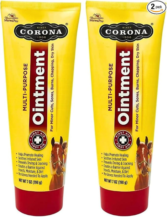 Corona Ointment for Horses | Lanolin-Based Formula Helps Sooth Irritation | 7 Ounces | Pack of 2