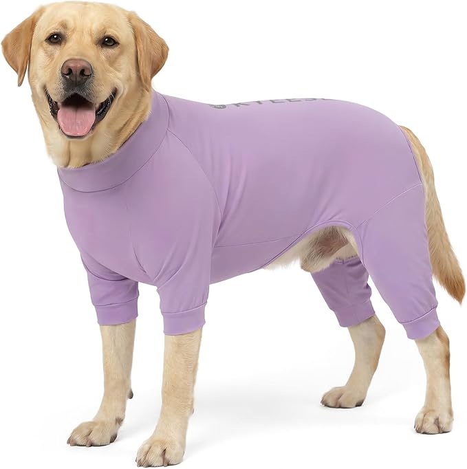 KYEESE UV Protection Dog Shirt, UPF 50+ Cooling Summer Jumpsuit for Large Dogs, Breathable Reflective Shedding Control Dog Sun Shirts, Quick-Dry Dogs Onesie Pet Clothes, Purple, 3XL