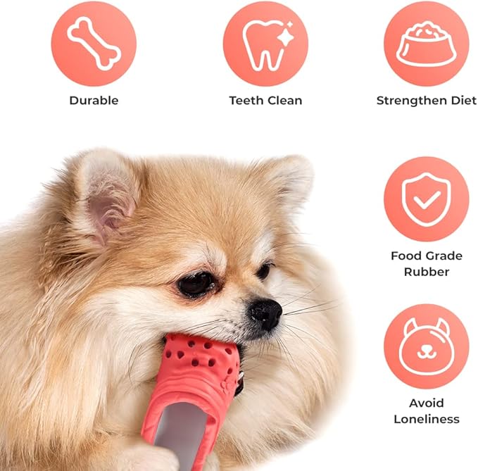 Dog Chew Toy, Durable Rubber Slipper Toy for Puppy, Dog Tough Toys for Pet Training and Cleaning Teeth, Interactive Puppy Toys for Aggressive Chewers Small Medium Breed