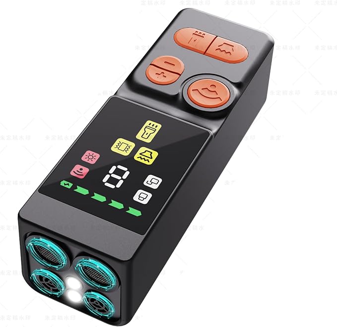 Dog bark deterrent device, bark stop device with a range of up to 50 feet, dog training ultrasonic device, portable anti barking tool, rechargeable anti barking device for indoor and outdoor (Black)