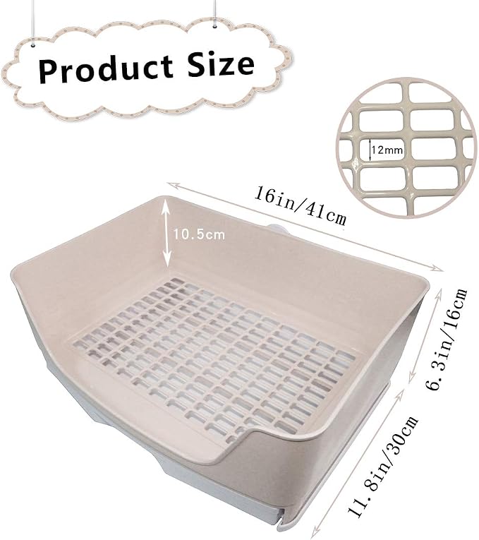 PINVNBY Large Rabbit Litter Box Bigger Pet Litter Pan Trainer with Drawer Corner Toilet Box for Adult Guinea Pigs Chinchilla Ferret Hedgehog Small Animals(Brown)