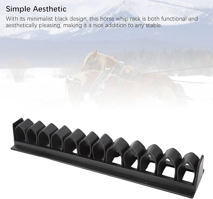 VBESTLIFE Horse Whip Crop Holder Rack, Wall Mounted for Horse Stables Storage Organizer, for Fishing Pole Storage and Whip, Holds up to 12 Whips or Crops