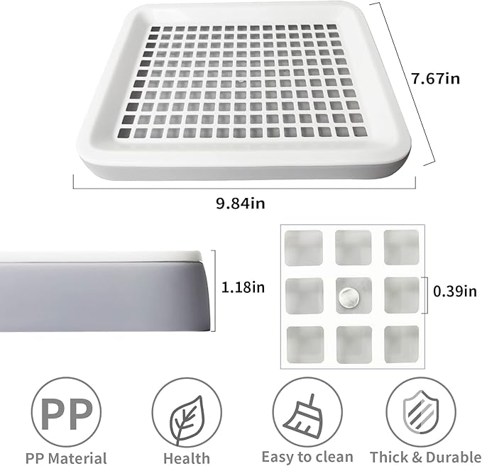 Fhiny Guinea Pig Litter Box, Small Pet Potty Training Chinchilla Bedding Litter Pan with Disposable Cage Liners & Cleaning Broom Cage Accessories for Young Guinea Pig Chinchilla (Grayish Purple)
