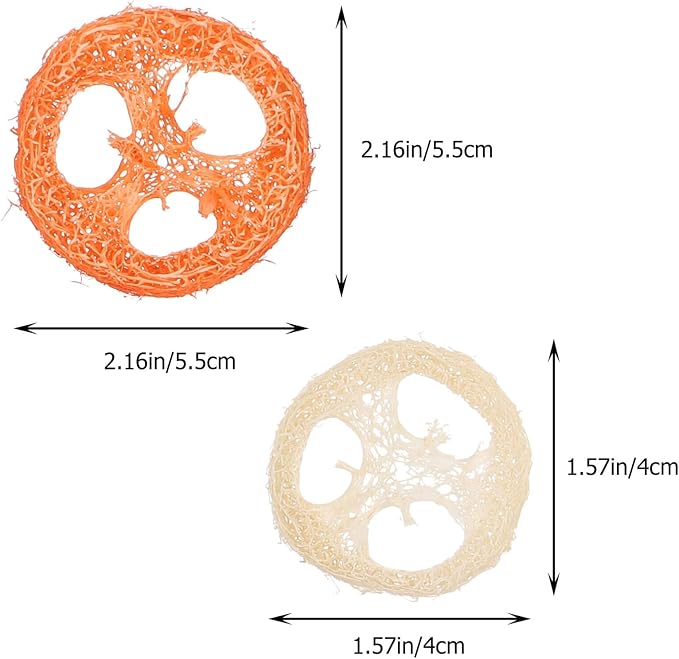 SEWACC 12pcs Organic Loofah Chew for Small Animals Rabbit Bunny Chinchilla Dental Care Molar Grinding Natural Safe Pet Teeth Cleaning with Vibrant Colors and Unique Shapes Random Color