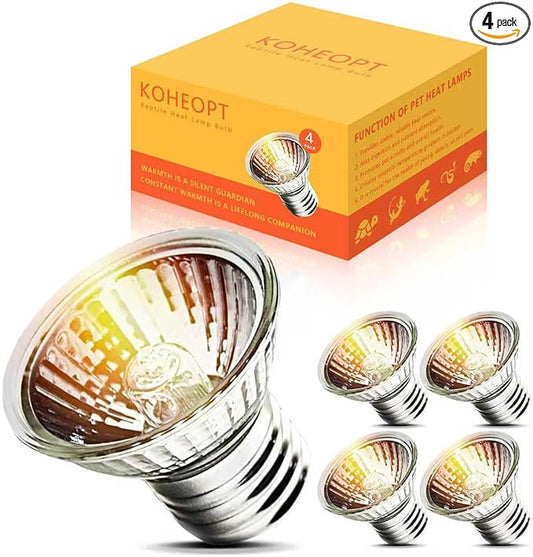 Turtle Heat Bulb 75W UVA Bulbs, 4-Pack Fit E26 Reptile Lamp, Light Turtle Heat Lamp for Reptiles and Amphibian Tanks, Terrariums and Cages, Works with Various Lamp Fixtures
