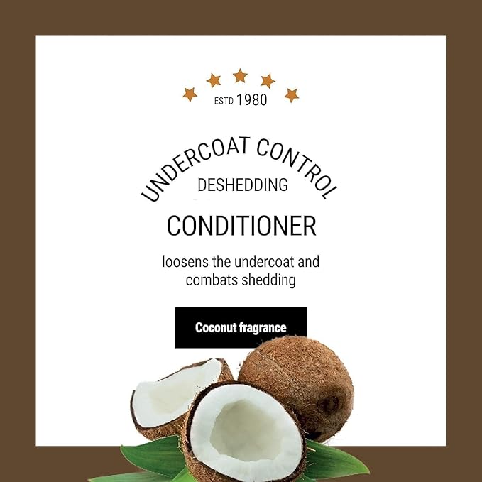 The Coat Handler Undercoat Control Deshedding Dog Conditioner Coconut Milk Fragrance, 1 Gallon - Combats and Reduces Shedding, Undercoat Removal, Fights Excessive Hair Shed, Omega 3 and 6 Rich