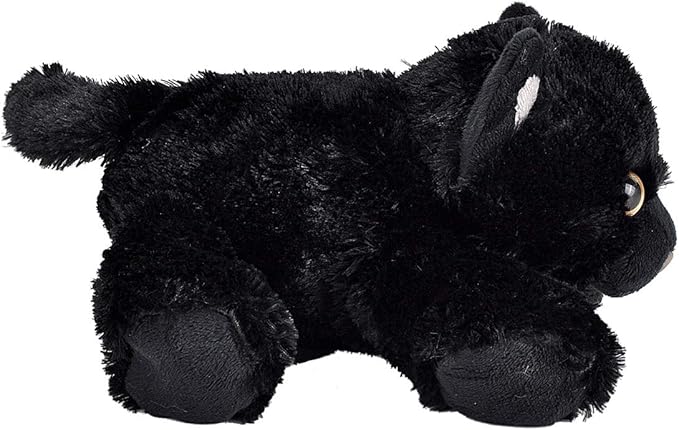 Wild Republic Black Cat Stuffed Animal, Plush Toy, Gifts for Kids, Hug'Ems 7 Inches