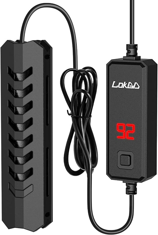 Upgraded 25W Intelligent Aquarium Heater,59°F-93°F Submersible Fish Tank Heater with Intelligent Digital Display Controller and Auto Power Off for 1-5 Gallon Freshwater Saltwater Fish Tanks