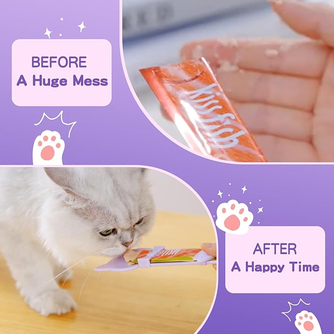 LICKJIMO-1PC Cat Treat Dispenser,Multi Function Spoon for Churu Lickable Cat Treats,Cat Treat Spoon for Lickable Cat Treats Squeeze up,Food Dispenser Cat Feeder,Cat Food Spoon Big Size(1 Color)