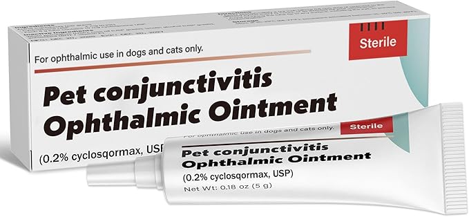 Pet Eye Care Ointment for Cats, Dogs, Puppies, Kittens, Horses, Cattle, Sheep & Birds, 5g (0.18 oz), Gentle Daily Eye Moisture Support, Easy Topical Application
