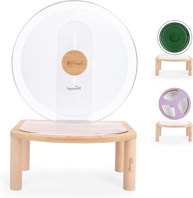 Niteangel Anti-Slide Hamster Wheel Platform - Fits for Niteangel Super-Silent Hamster | Acrylic | Wooden | Cloud Series Wheel (Medium)